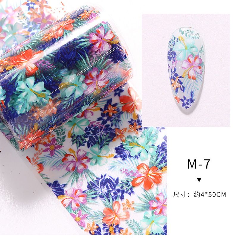 1pc 4*50 cm Nail Foil Stickers Set for Flowers Art Film Floral Manicure INS Fashion Fresh Small Floral