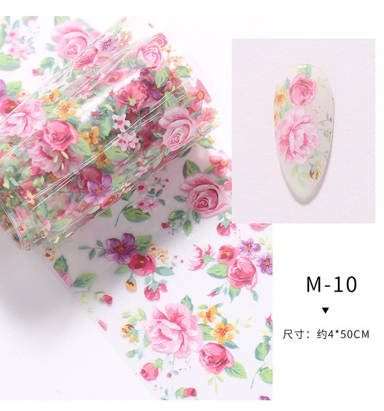 1pc 4*50 cm Nail Foil Stickers Set for Flowers Art Film Floral Manicure INS Fashion Fresh Small Floral