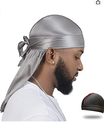 Stretchy Grey Silk Durag/wave Drag - QUALITY GUARANTEED