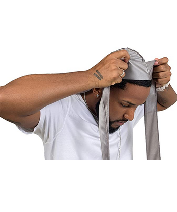 Stretchy Grey Silk Durag/wave Drag - QUALITY GUARANTEED