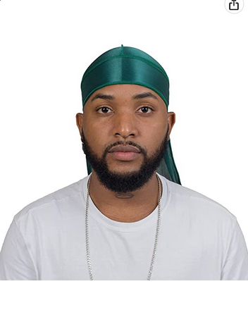 Stretchy Green Silk Durag + Wave Cap - QUALITY GUARANTEED