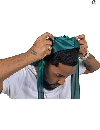 Stretchy Green Silk Durag + Wave Cap - QUALITY GUARANTEED