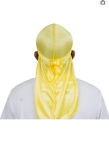 Stretchy Silk Durag Yellow/wave Drag - QUALITY GUARANTEED
