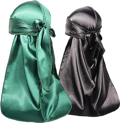 2 PCS QUALITY GUARANTEED - Silky Durags, Silk Durag for Men Women Waves, Silk Durag Pack, Silky Satin Durag for 360 Waves