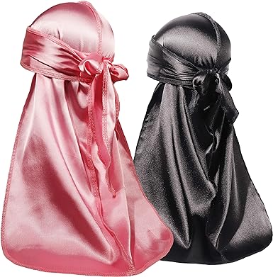 2 PCS QUALITY GUARANTEED - Silky Durags, Silk Durag for Men Women Waves, Silk Durag Pack, Silky Satin Durag for 360 Waves