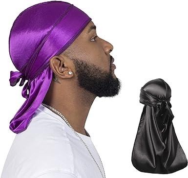 2 PCS Set of QUALITY GUARANTEED - Silky Durags, Silk Durag for Men Women Waves, Silk Durag Pack, Silky Satin Durag for 360 Waves