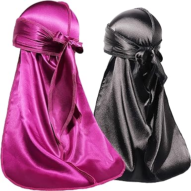 2 PCS Set of QUALITY GUARANTEED - Silky Durags, Silk Durag for Men Women Waves, Silk Durag Pack, Silky Satin Durag for 360 Waves