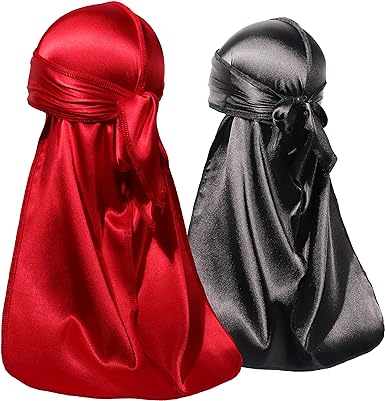 2 PCS Set of QUALITY GUARANTEED - Silky Durags, Silk Durag for Men Women Waves, Silk Durag Pack, Silky Satin Durag for 360 Waves