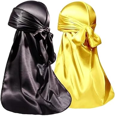 2 PCS Set of QUALITY GUARANTEED - Silky Durags, Silk Durag for Men Women Waves, Silk Durag Pack, Silky Satin Durag for 360 Waves