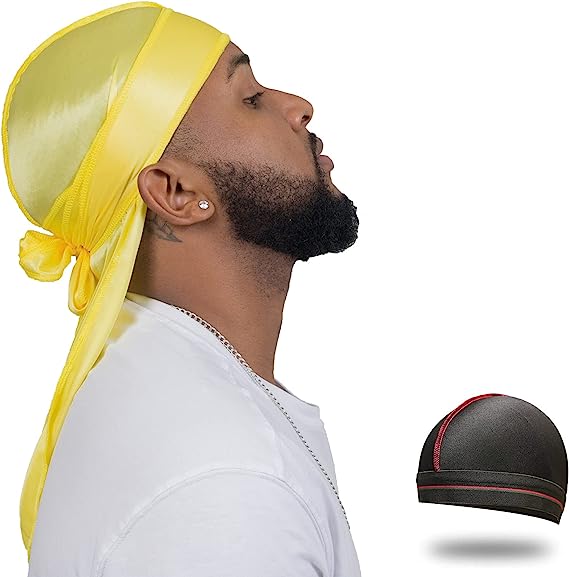 2 PCS Set of QUALITY GUARANTEED - Silky Durags, Silk Durag for Men Women Waves, Silk Durag Pack, Silky Satin Durag for 360 Waves