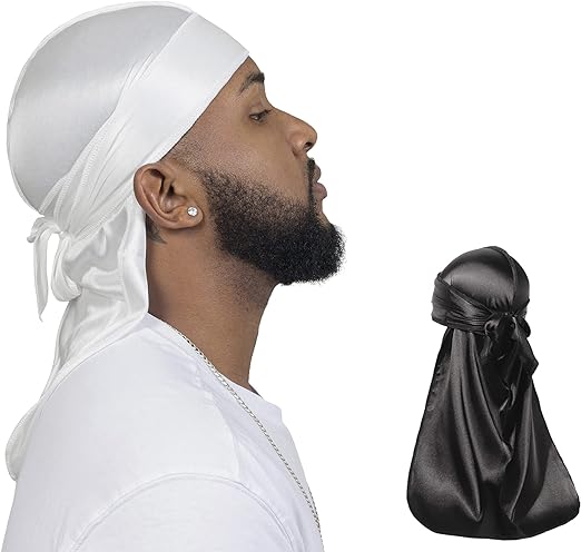 2 PCS Set of QUALITY GUARANTEED - Silky Durags, Silk Durag for Men Women Waves, Silk Durag Pack, Silky Satin Durag for 360 Waves