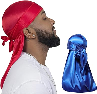 2 PCS Set of QUALITY GUARANTEED - Silky Durags, Silk Durag for Men Women Waves, Silk Durag Pack, Silky Satin Durag for 360 Waves