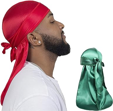 2 PCS Set of QUALITY GUARANTEED - Silky Durags, Silk Durag for Men Women Waves, Silk Durag Pack, Silky Satin Durag for 360 Waves