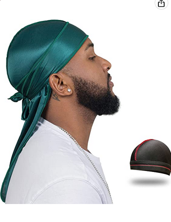 2 PCS Set of QUALITY GUARANTEED - Silky Durags, Silk Durag for Men Women Waves, Silk Durag Pack, Silky Satin Durag for 360 Waves