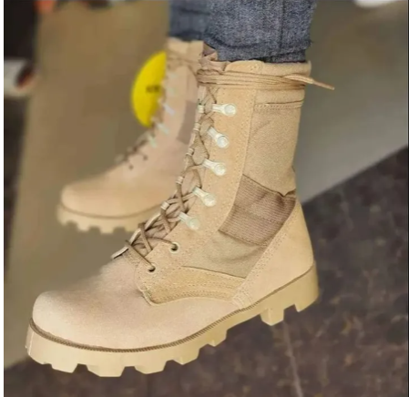 SIWAR BY Néo Artisanal HIGH-TOP MILITARY DESERT HIKING LEATHER BOOT- WITH FREE GIFT