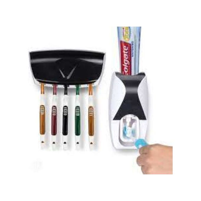 Toothpaste Dispenser +5pcs Toothbrush Holder