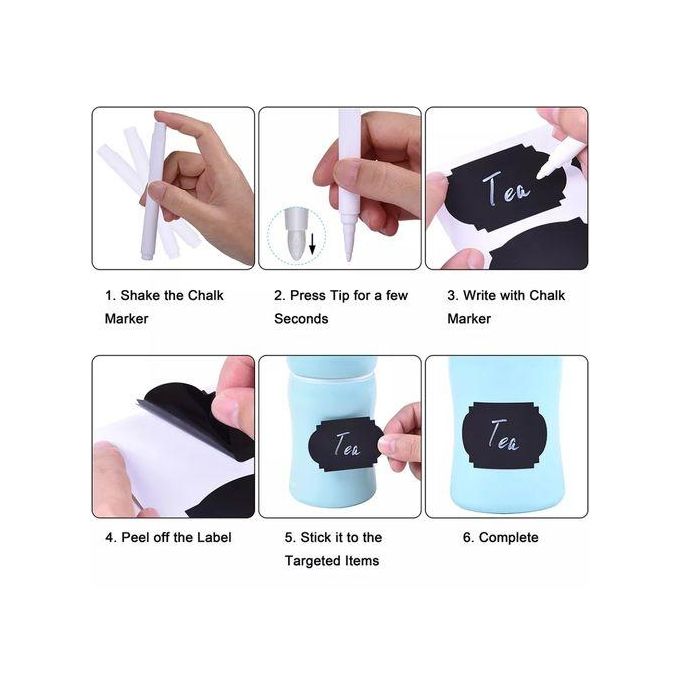 80 Pcs Jar Labels Waterproof Pantry Organizer Stickers +PEN