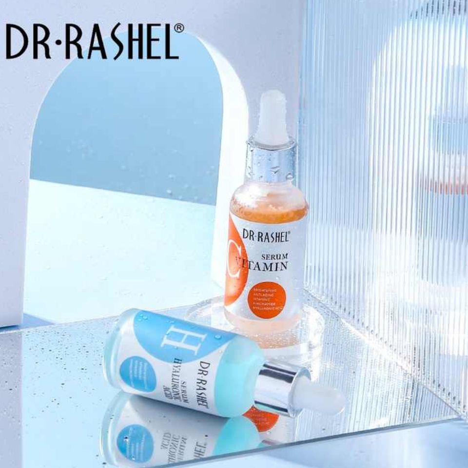 3PCs Pack Serums - Dr. Rashel Vitamin C + Retinol + Hyaluronic Acid Complete Facial Set - Face Brightening Anti-aging Anti-wrinke Moisturizing Serum