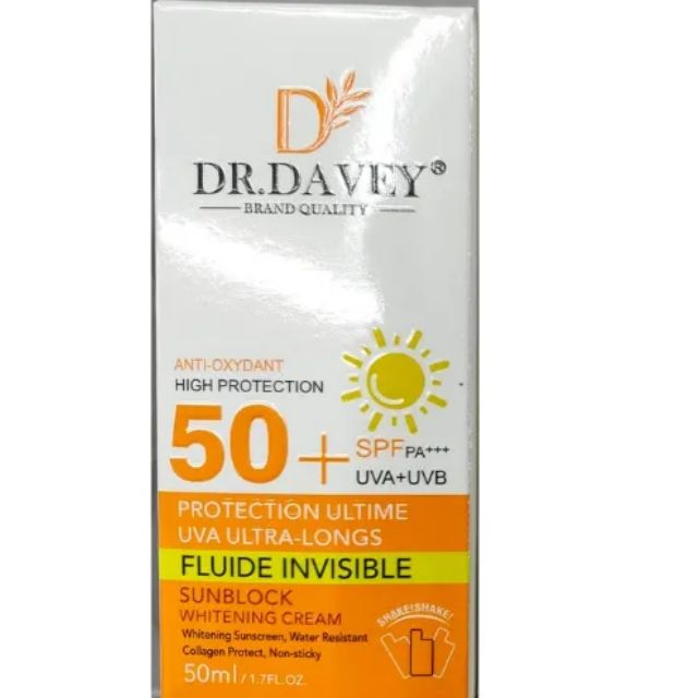 Dr. Davey Sunscreen SPF 50+ UV Protection Collagen protect Skin Invisible Fluid Sun Cream Sunblock