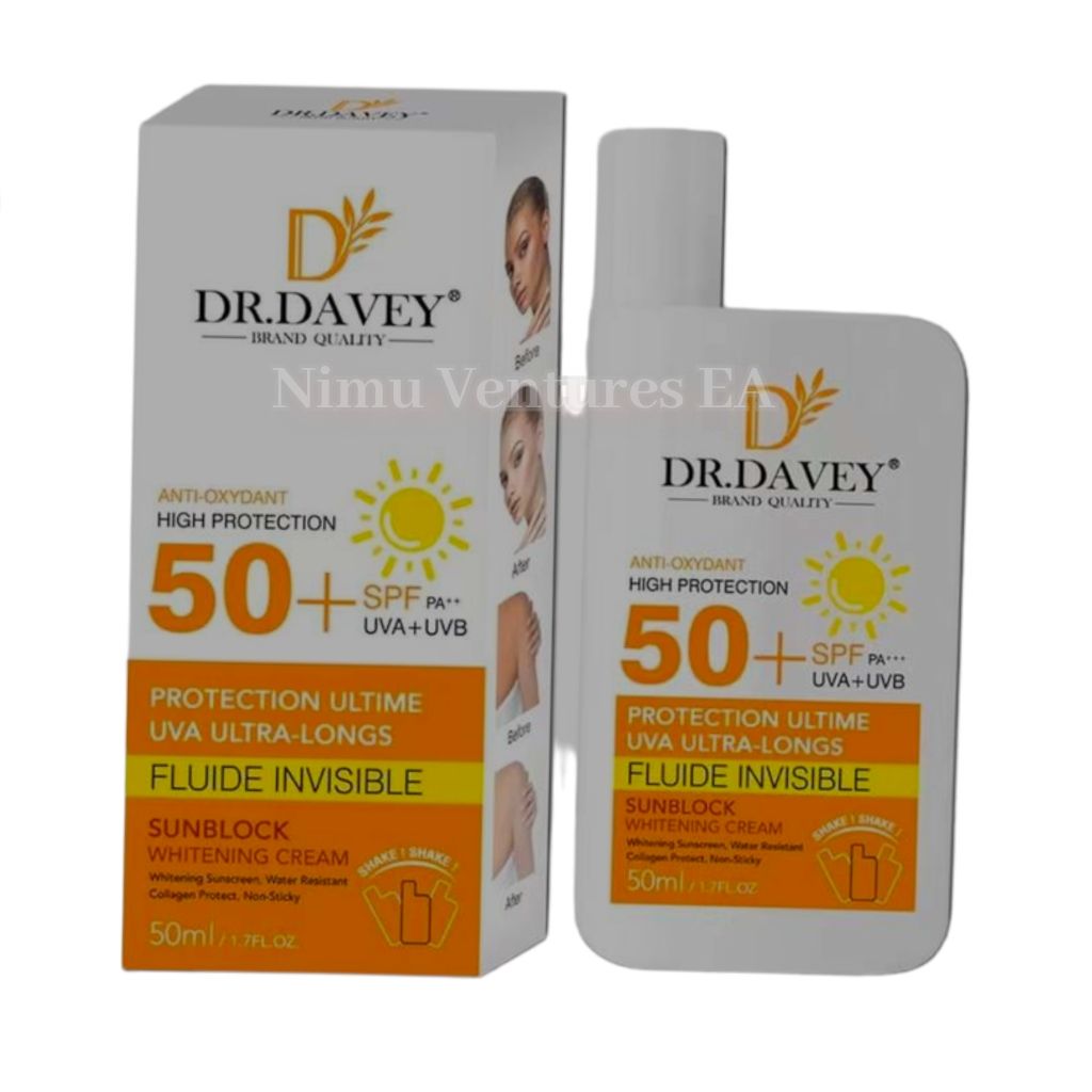 Dr. Davey Sunscreen SPF 50+ UV Protection Collagen protect Skin Invisible Fluid Sun Cream Sunblock