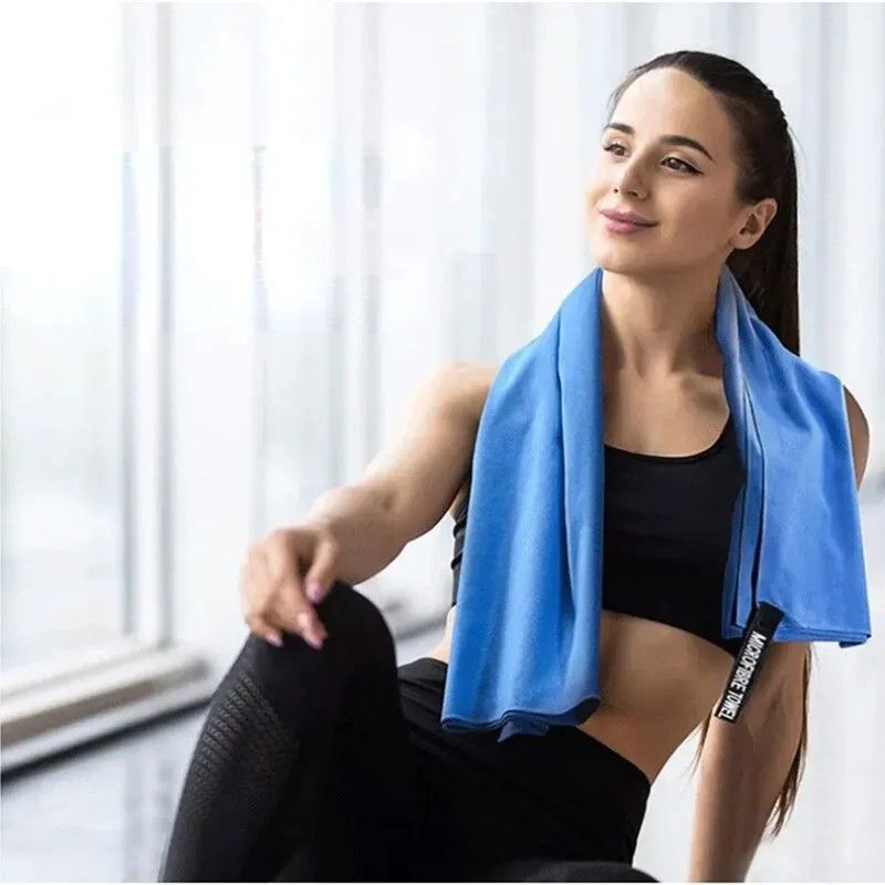Quick-Drying Sports Towel 40x80CM Blue Swimming Gym Fitness Camping Running Beach Washcloth Towels