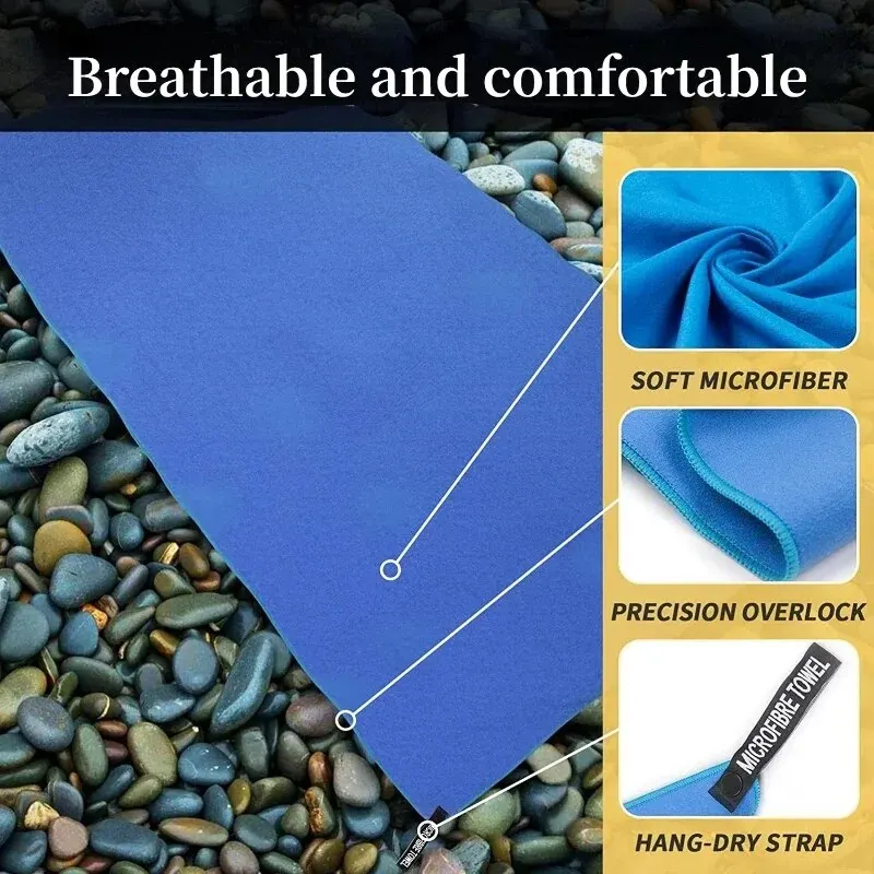 Quick-Drying Sports Towel 40x80CM Blue Swimming Gym Fitness Camping Running Beach Washcloth Towels