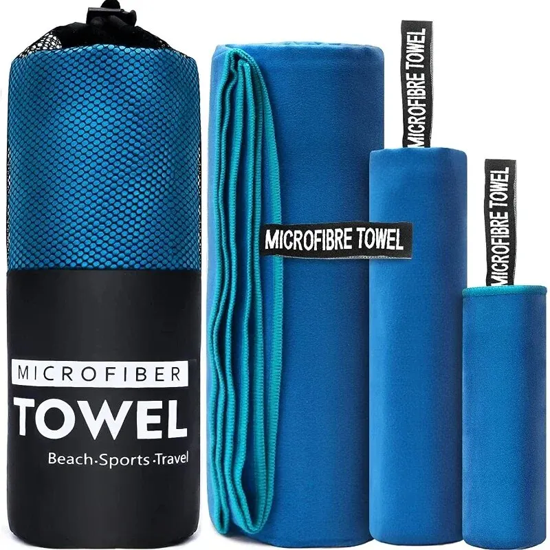 Quick-Drying Sports Towel 40x80CM Blue Swimming Gym Fitness Camping Running Beach Washcloth Towels