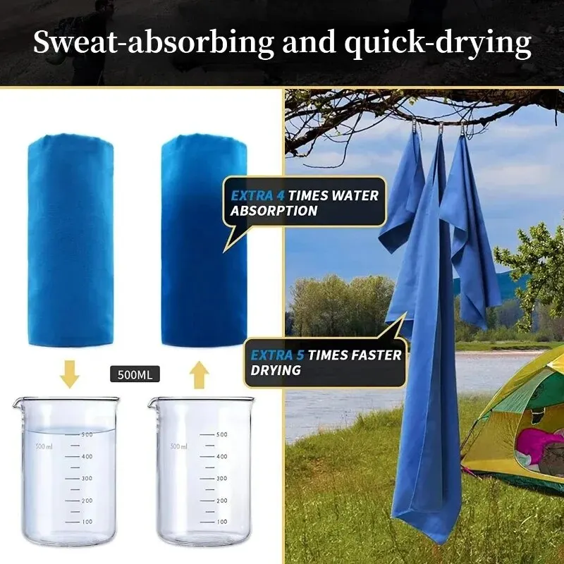 Quick-Drying Sports Towel 40x80CM Blue Swimming Gym Fitness Camping Running Beach Washcloth Towels