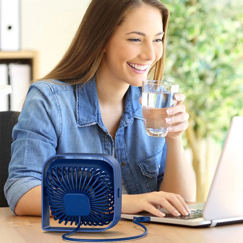 TOPK Mini Portable Fan,USB Desk Fan Table,Quiet 3 Speed Wind Personal Fan 360°Rotatable Head Standing Fans for Room Camping Hom