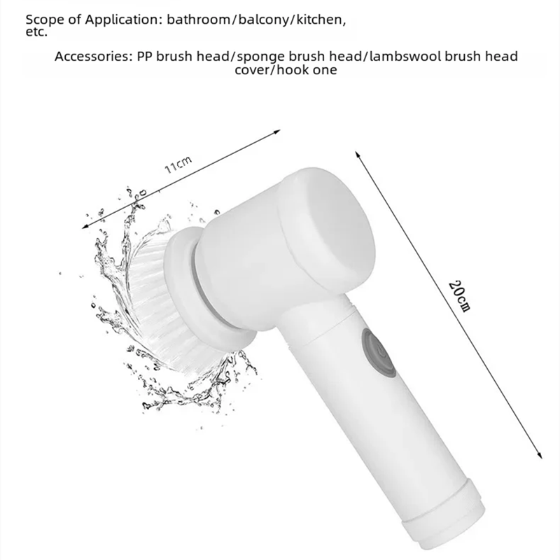 Multi-functional Handheld Wireless Electric Cleaning Brush Kitchen Dishwashing Bathroom Sink Tile Electric Cleaning