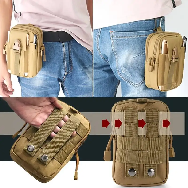 Tactical Waist Pouch Belt Phone Pouch Holster Waterproof Nylon Multifunction Casual Men Waist Bag Small Bag Outdoor Tactical Bag