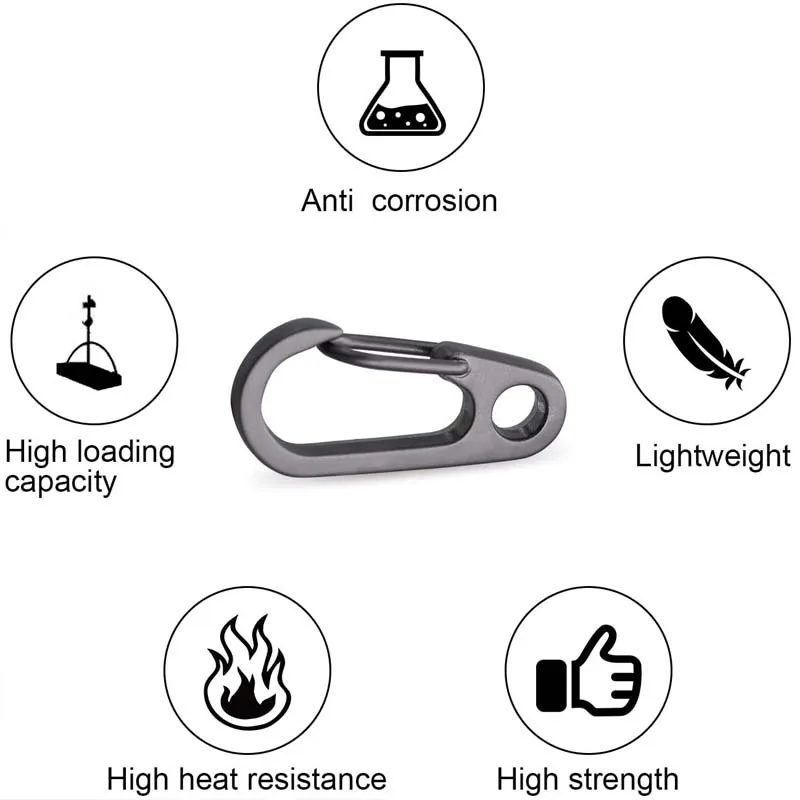 5Pcs/Lot Mini Carabiner Clips Tiny Alloy Spring Snap Hook Keychain Clasps EDC Small Hanging Buckle for Backpack Camping Bottle