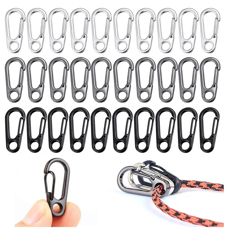 5Pcs/Lot Mini Carabiner Clips Tiny Alloy Spring Snap Hook Keychain Clasps EDC Small Hanging Buckle for Backpack Camping Bottle