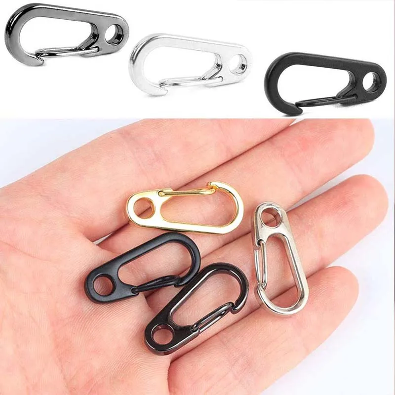 5Pcs/Lot Mini Carabiner Clips Tiny Alloy Spring Snap Hook Keychain Clasps EDC Small Hanging Buckle for Backpack Camping Bottle