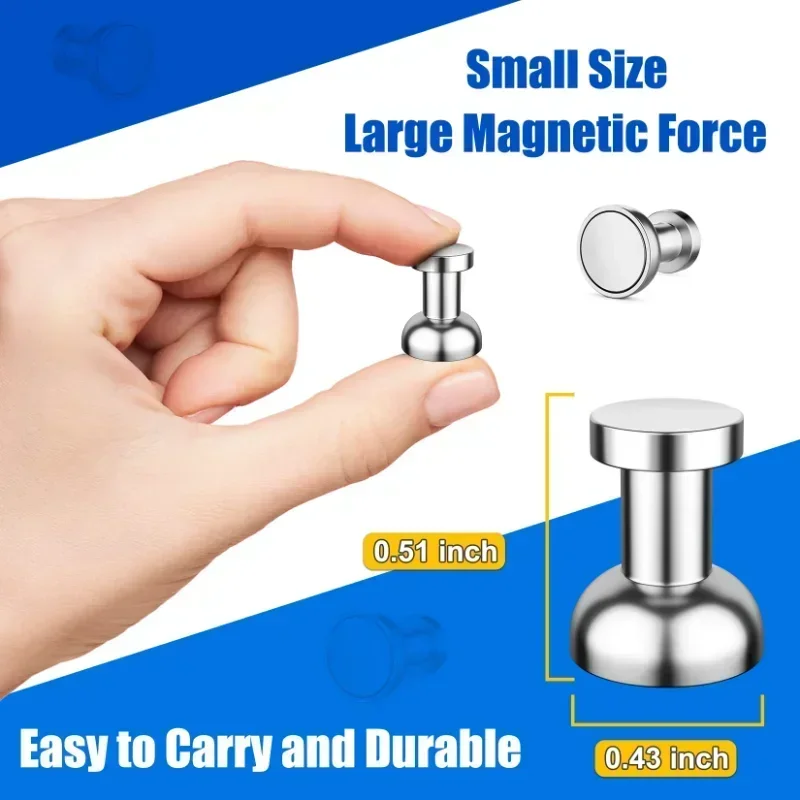 Sliver 5PCS Neodymium Magnet Thumbtack Suction Cup Super Strong Magnet Magnets for Fridge Hardware Home Improvement