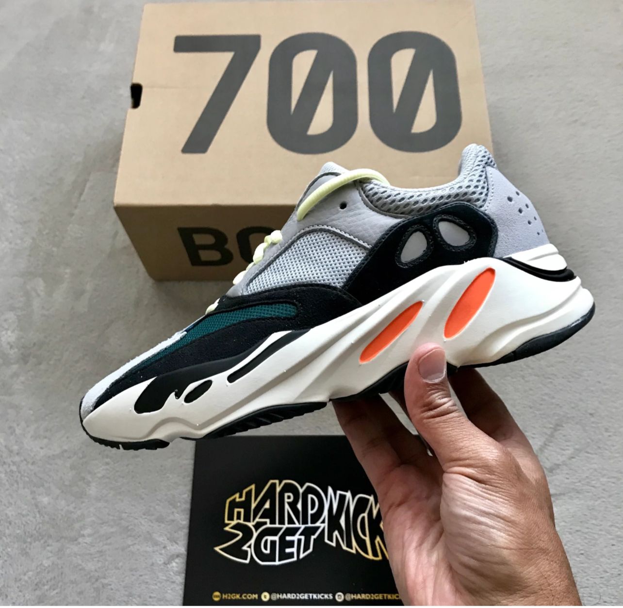 adi das Yeezy Boost 700 Wave Runner Solid Grey Chalk White Men's Shoes Sneakers