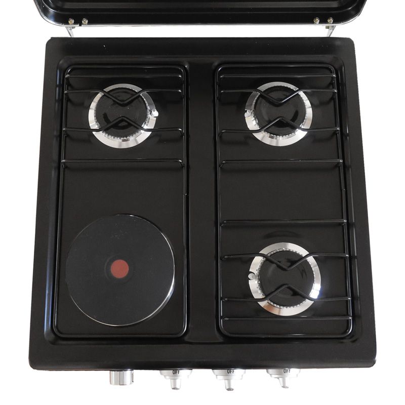 Nunix 3 Gas Burners  1 Electric Standing Gas Cooker With Storage Shelf  LTS-02