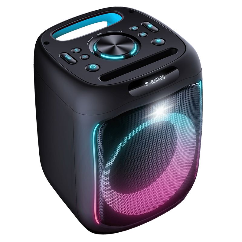 Vision plus Beat box Mini Speaker Quality bluetooth USB support FM Radio portable beatbox1 year warranty LCD display quality audio control party speaker Dance Lights Aux, Remote Contro  VP6BBM