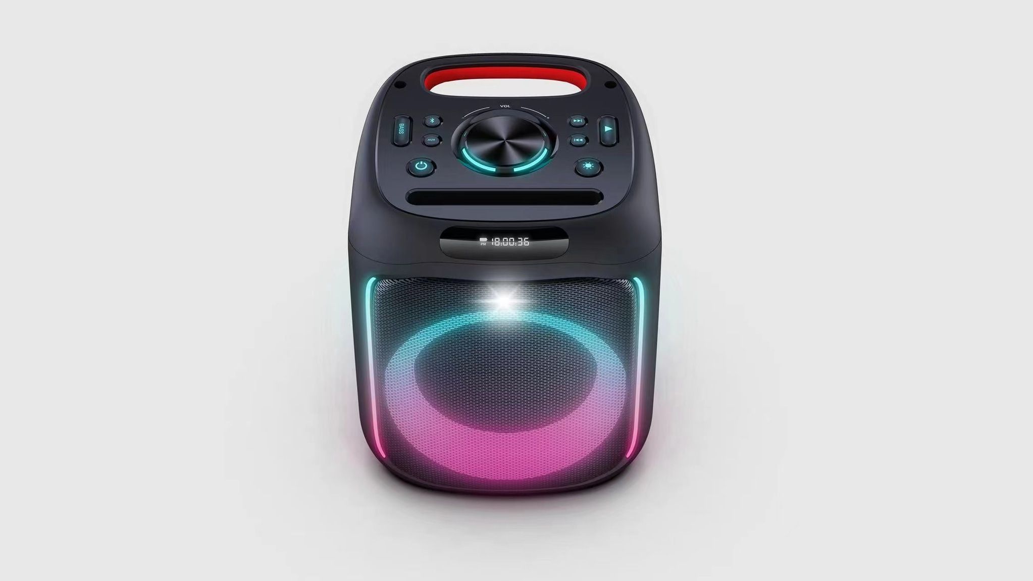 Vision plus Beat box Mini Speaker Quality bluetooth USB support FM Radio portable beatbox1 year warranty LCD display quality audio control party speaker Dance Lights Aux, Remote Contro  VP6BBM