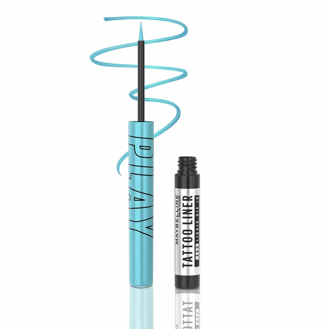 Maybelline New York Tattoo Play Assorted Liquid Eyeliner - Longwear Waterproof Eyeliner - Metallic Finish, Ride, 2.1ml