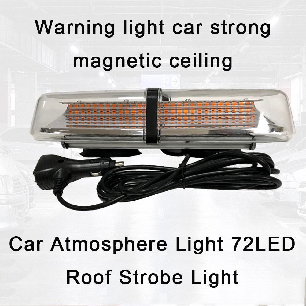 72 LED Strobe Beacon Lights Rooftop Flash Emergency Warning 12V-24V Truck Yellow/Amber Car Atmosphere Light Roof Strobe Light