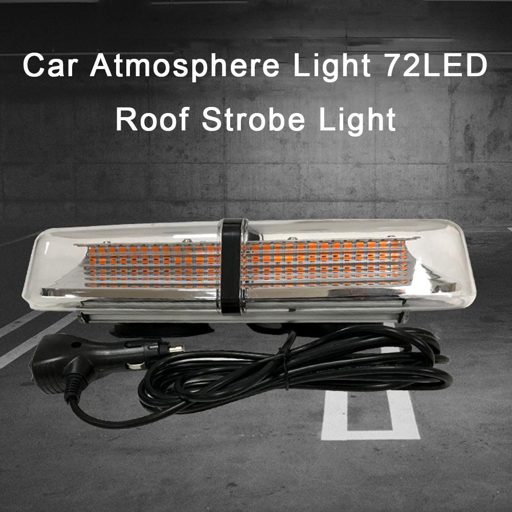 72 LED Strobe Beacon Lights Rooftop Flash Emergency Warning 12V-24V Truck Yellow/Amber Car Atmosphere Light Roof Strobe Light
