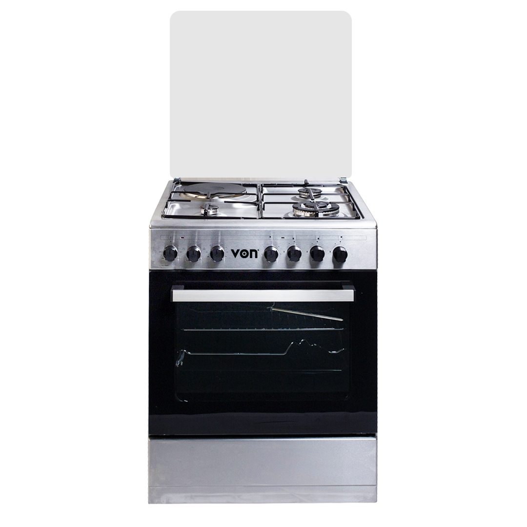 VON Cooker 3 Gas +1 Electric - VAC6F031US Silver