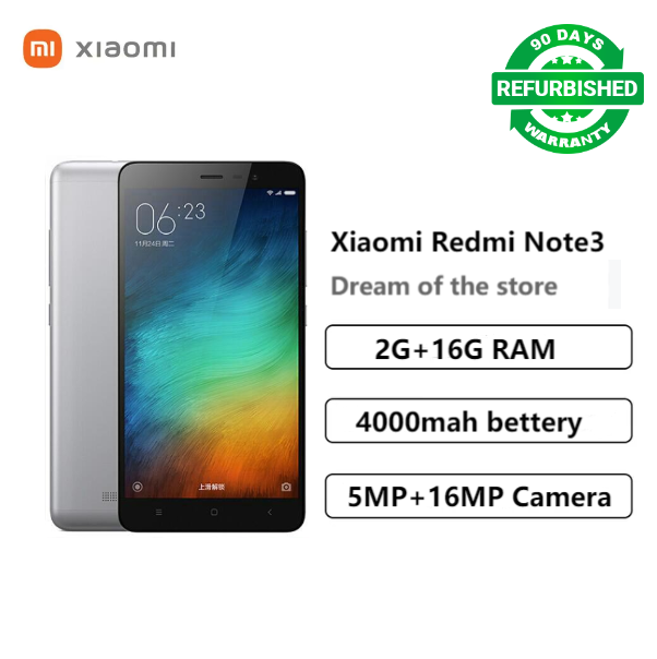 Refurbished XiaoMi Redmi Note 3 5.5" 2+16GB 16MP+5MP Dual SIM Touch ID 4G Smartphone