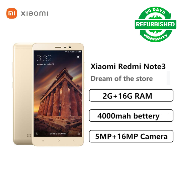 Refurbished XiaoMi Redmi Note 3 5.5" 2+16GB 16MP+5MP Dual SIM Touch ID 4G Smartphone