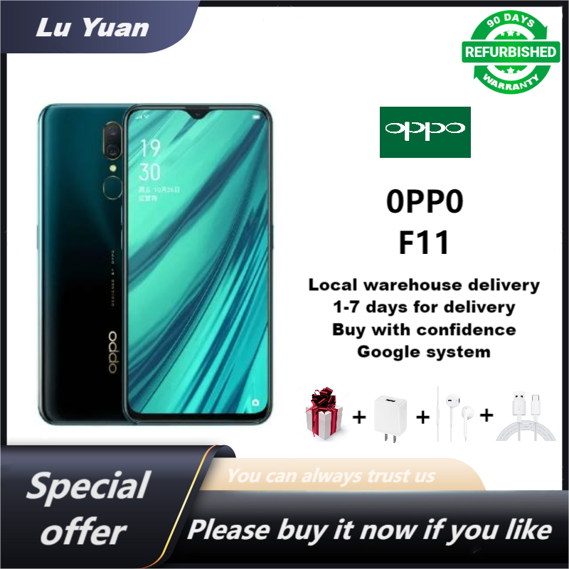 Refurbished phones oppo F11 smart phone 6.53 display screen 6GB+128gb 18.0mp+16.0mp 4020 mA h large capacity battery dual card dual standby smart phone