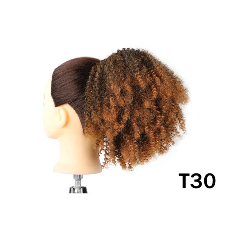 Synthetic Afro Puff Curly Chignon  Short Kinky Curly Drawstring Ponytail Hair Extension Hairpieces Synthetic Afro Puff Curly