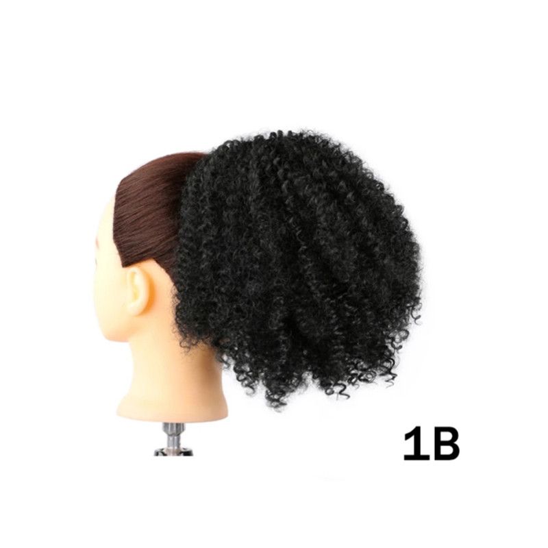 Synthetic Afro Puff Curly Chignon  Short Kinky Curly Drawstring Ponytail Hair Extension Hairpieces Synthetic Afro Puff Curly