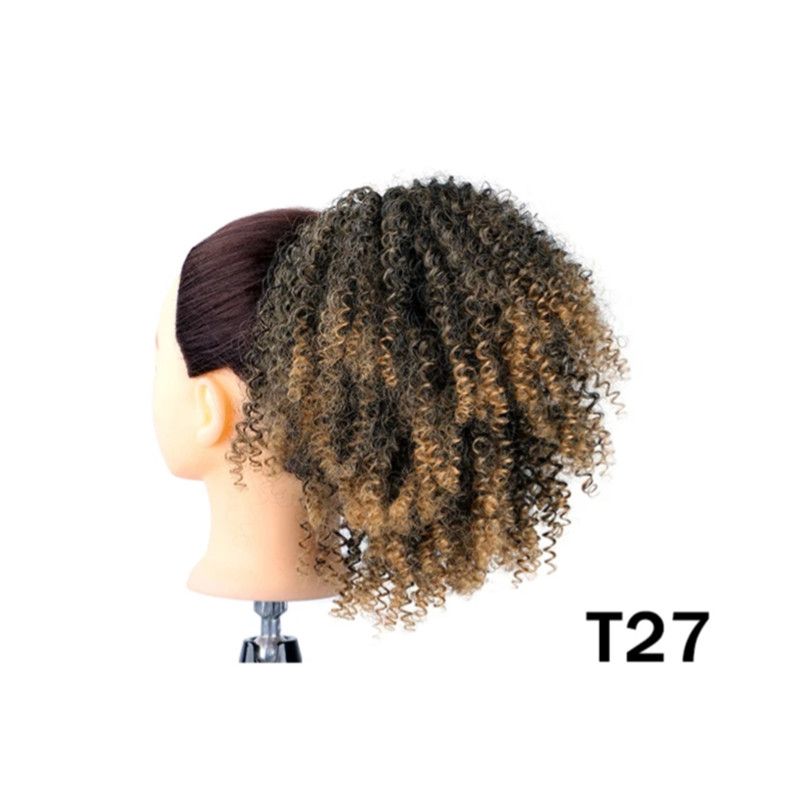 Synthetic Afro Puff Curly Chignon  Short Kinky Curly Drawstring Ponytail Hair Extension Hairpieces Synthetic Afro Puff Curly