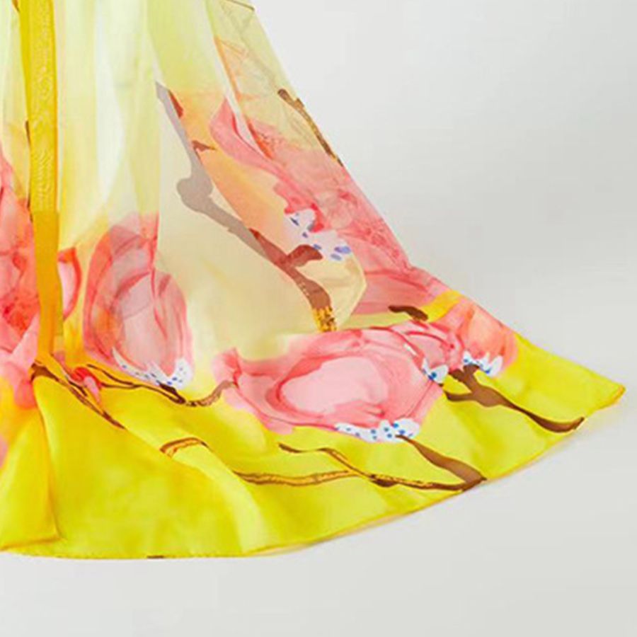 Chiffon Silk Scarf Fashion Thin Section Sunscreen Long Scarf Printed Beach Towel